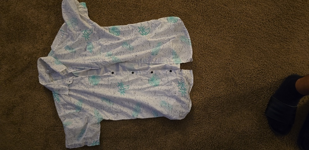 Palm Tree Print Button-Up Shirt